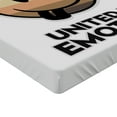 thumbnail image 2 of Ambesonne Emoji Fitted Sheet, United By Emotions Writing, King Size, White Black Mustard, 2 of 3