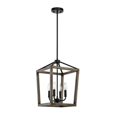 Warehouse of Tiffany Heller Matte Black 4-Light Open Cage Lantern Chandelier