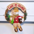 thumbnail image 3 of Bluelans Santa Claus Snowman Wood Rattan Floral Hoop Pendant Christmas Home Door Decor, 3 of 7