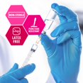 thumbnail image 2 of Guantes de reconocimiento médico Medpride Nitrile Large Blue 200, 2 of 5
