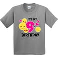 thumbnail image 3 of Inktastic Its My 9th Birthday with Smiling Emoticons Youth T-Shirt, 3 of 5