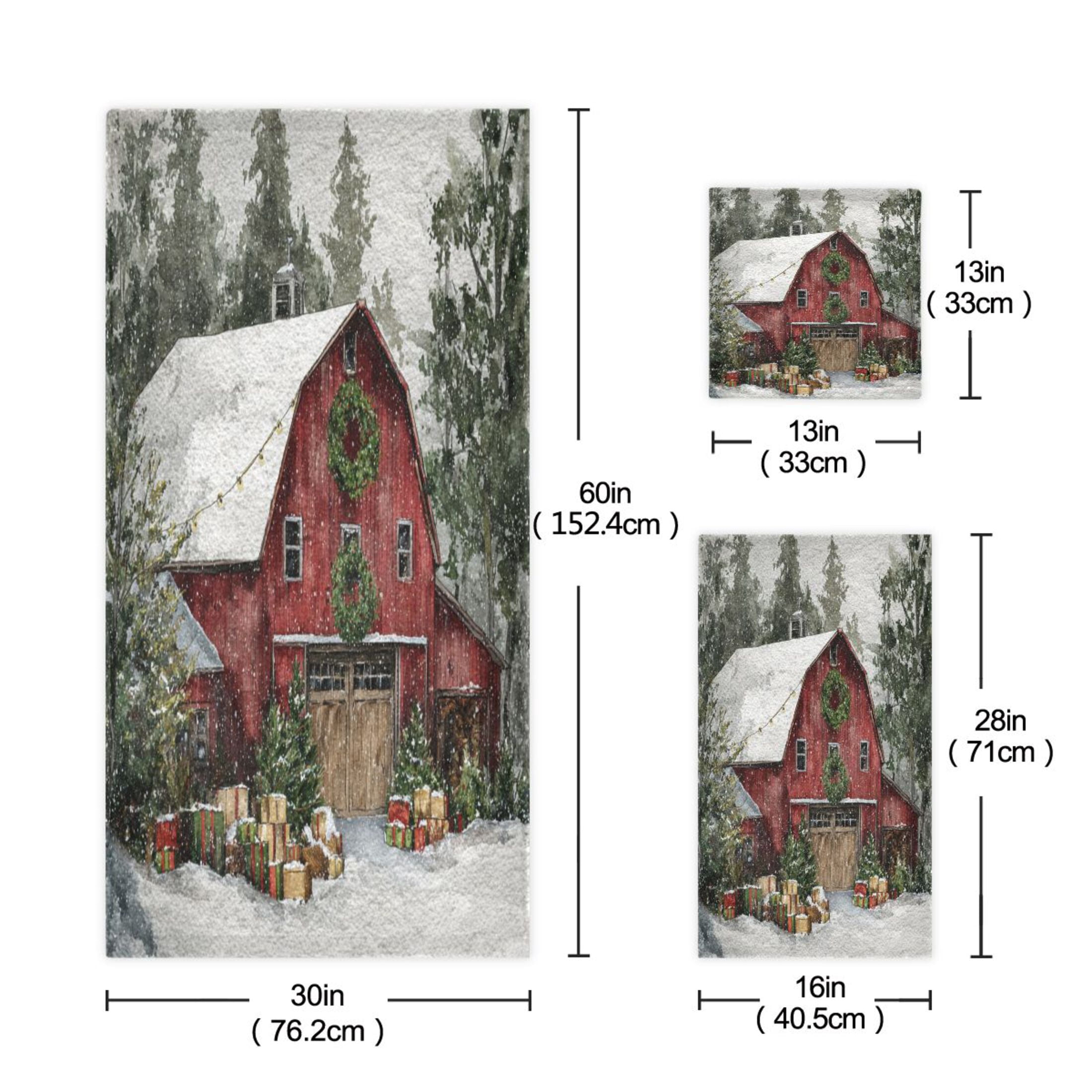 3 Piece Bath Towels Set Bath Towel, Hand Towel and Face Towel for Bathroom, Gym, Hotel Old Red Barn