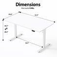thumbnail image 2 of 62.9 Inch Electric Height Adjustable Standing Desk, Ergonomic Home Office Desk with Memory Preset, Sit to Stand Computer Desk with Hooks, White, 2 of 10