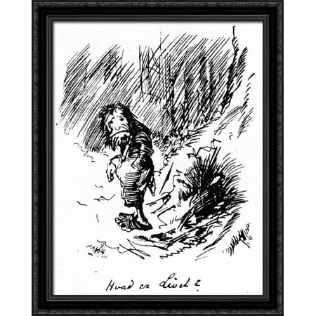 Hvad Er Divel 28x34 Large Black Ornate Wood Framed Canvas Art by Theodor Severin Kittelsen
