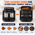 thumbnail image 5 of CHEFSPOT 3-in-1 Glass Air Fryer, Indoor Grill and Hot Pot Cooker, 4.8 Qt, 1300W, 8 Presets, 5 of 9