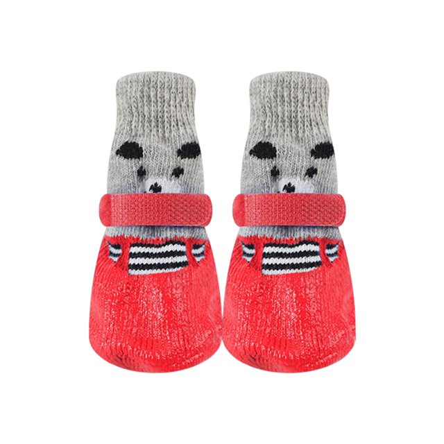 Methold 2 pares de calcetines pequeños para mascotas Animal transpirable elástico impermeable calcetín para botas caminar senderismo zapato portátil Suministros para perros Rojo S Methold PT004541-01
