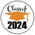 thumbnail image 1 of 48 Class of 2022 Orange Graduation Envelope Seals Labels Stickers 1.2" Round, 1 of 2