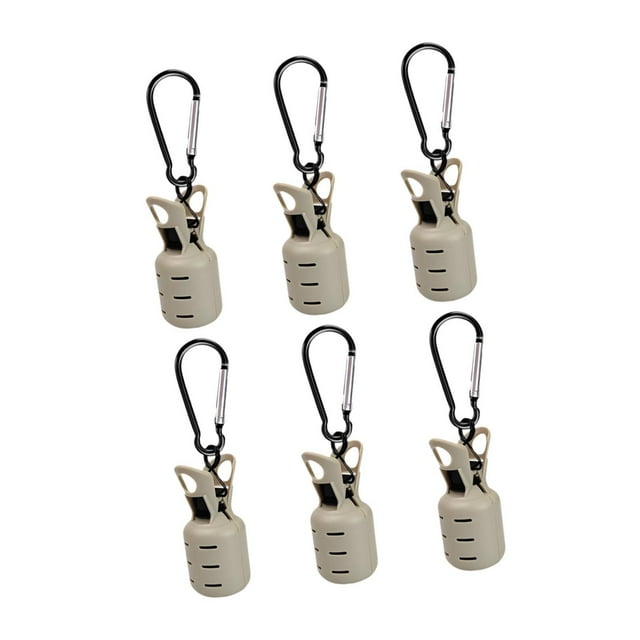 6 fundas para anzuelos de pesca, capós para anzuelos de pesca con 6 mosquetones, ganchos protectores, clips protectores para actividades al aire libre Gris