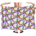 thumbnail image 6 of HAPPY BAY Men's Pareo Swim Trunk Holiday Sarong Long Beach Wrap One Size Purple, Hawaiian Summer Vacation Party, 6 of 6