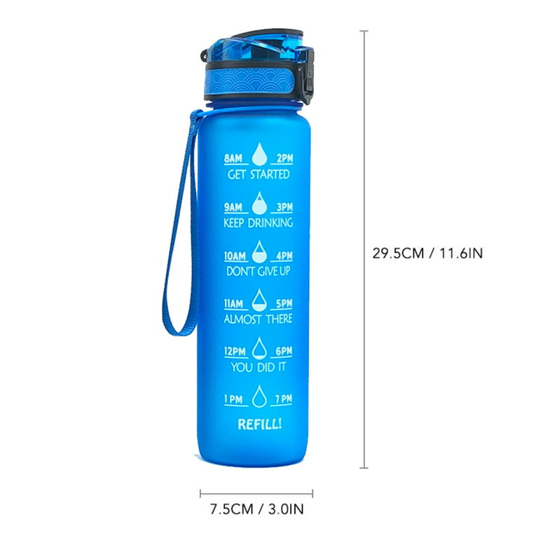 Motivational Water Bottle with Time Marker, 32 Oz BPA Free Water Bottles  with Fr