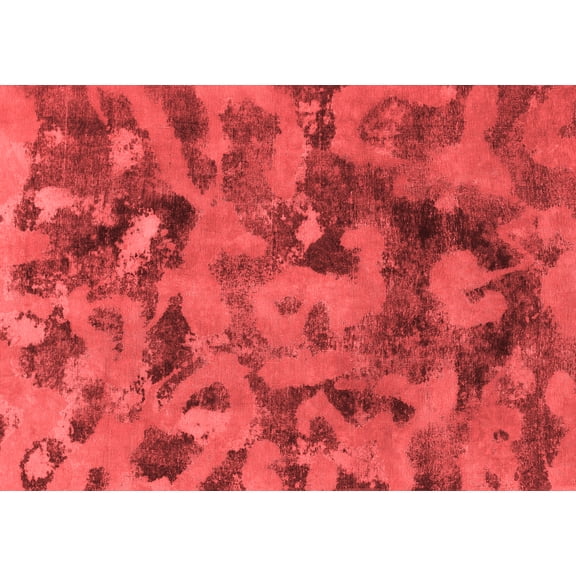 Ahgly Company Indoor Rectangle Abstract Red Modern Area Rugs, 5' x 7'