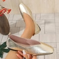 thumbnail image 2 of Comfortable Soft Leather Mary Jane Shoes Square Toe Casual Flats Everyday Use Stylish Design All-Match Footwear for Women Gold,40, 2 of 9