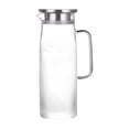 thumbnail image 2 of 1500ml Glass Water Pitcher With Stainless Steel Lid Great For Juice Milk Beverage Cold Tea Iced Tea, 2 of 5