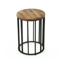 thumbnail image 4 of HQZX Wood Grain Side Table, Coffee Table, Metal Base, Vintage, 15" In, Indoor and Outdoor, Natural, 4 of 9