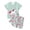 0-Mint Green918, variant on Little Girls Outfits Horse Print Short Sleeve T Shirt Shorts Sleepwear, Sizes 5-6