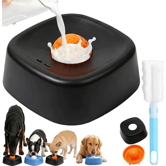 Slow Feeder Lick Bowl with Rolling Ball, Interactive Pet Lick Mat for Liquid Treats, Non-Slip Feeding Bowl for Dogs & Cats