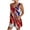 White, variant on 4Th Of July Women's Casual Tie Knot Overall Shorts Loose Fit Bib Pants Summer Shortalls with Pockets Womens Clothing Fashion Print Casual Sleeveless Suspender Short Jumpsuit