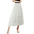 thumbnail image 2 of Women Mid Length Skirt Dance Party A Line High Waisted Pleated Skirt Holiday Party Half Skirts Long Denim Skirt Summer Skirts Suspenders Skirt Embroide Skirt Girls Swim Skirt Midi Skirt Girls Sequin, 2 of 5