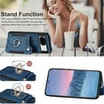 thumbnail image 5 of ShellTech Case for Google Pixel 8,Magnetic Leather Card Holder Wallet RFID-Blocking Case Shockproof TPU Ring Holder Kicsktand Cover with Wrist Strap,Blue, 5 of 7
