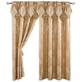 thumbnail image 2 of Luxury Jacquard Curtain Panel with Attached Waterfall Valance, 54 by 84-Inch Angelina Light Taupe (2-Panels), 2 of 5
