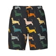 thumbnail image 4 of Lsque Mens Swim Trunks Plaid Dachshund Pattern - Bathing Suit Compression Liner - Beach Swim Shorts Swimwear - (S-3XL) - Stretch Quick Dry -Small, 4 of 9