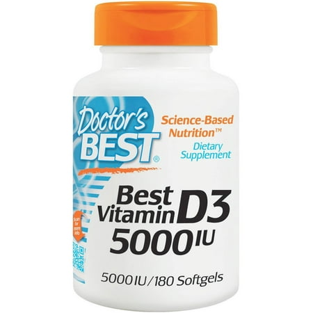 Doctor's Best UI de vitamine D3 5000, 180 CT
