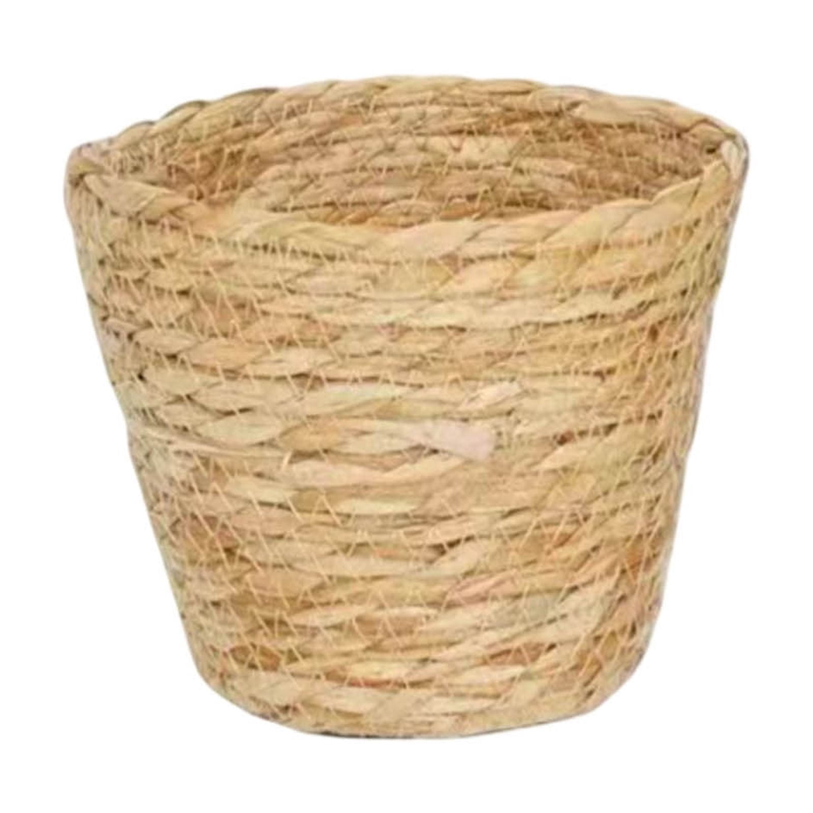 asddcavvf Handmade Woven Straw Storage Container Bohemian Indoor Decorative Planter for Flowers Home Textile Organizer Natural Fiber