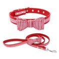thumbnail image 1 of Classic Rayas Grids Perro Bow Pie ​​Colllar Correa Strap Hebilla Ajustable PU Suministros PET Suministros Cat Gatten Collor Collor Cuerda Jooan Modelo, 1 of 4