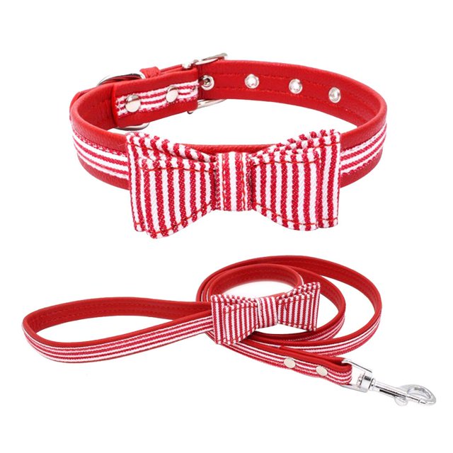 Classic Rayas Grids Perro Bow Pie Colllar Correa Strap Hebilla Ajustable PU Suministros PET Suministros Cat Gatten Collor Collor Cuerda Jooan Modelo