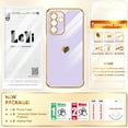 thumbnail image 7 of LeYi for Galaxy A26-5G Case: with Tempered Glass Screen Protector [2 Pcs]+ Full Camera Lens Protection,Love Heart Plating Cute Luxury Soft TPU Shockproof Case for Samsung A26 5G,Purple, 7 of 7