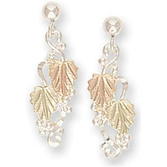 Traditional Silver Black Hills Gold Earrings