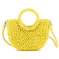 thumbnail image 1 of Bolso QTKJ Mini de Rattan en Forma de Semicírculo para Mujer Amarillo, 1 of 6