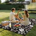 thumbnail image 4 of Black White Floral Outdoor Rug 3x5 Ft - Reversible Patio Rug Outdoor Camping Rugs, Farmhouse Vintage Botanical Leaves Washable Indoor Outdoor Area Rugs, Non-Slip Outdoor Carpet Runner for Deck/Porch, 4 of 8