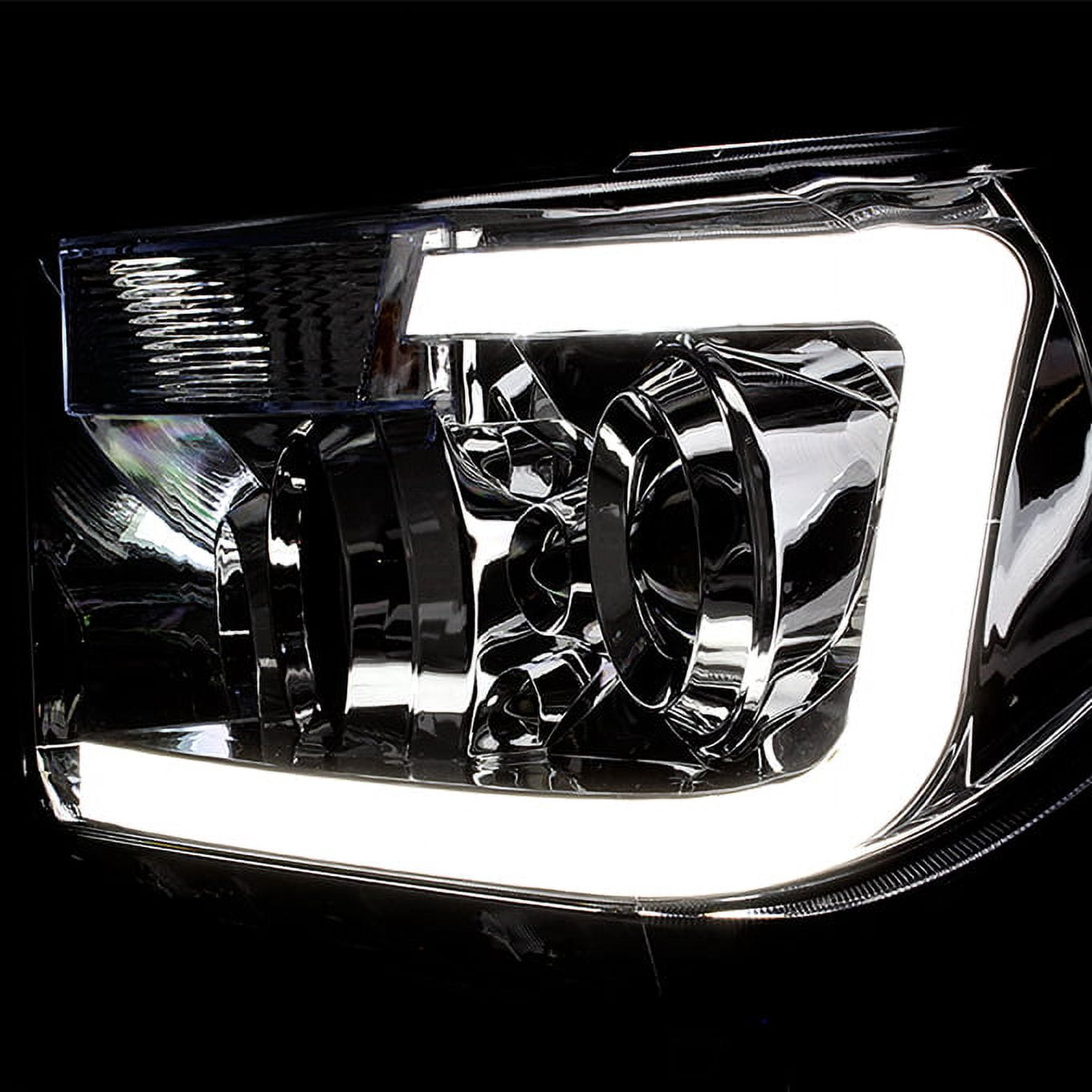 AKKON - For 2007-2013 Toyota Tundra | 2008-2017 Sequoia SMD LED Tube Projector Headlights Replacement Pair Set