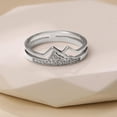 thumbnail image 2 of 925 Sterling Silver Mountain Ring for Women CZ Hill Faith Moves Moutains Inspirational Rings to Daughter Mother Stacking Wave Ring Dainty Keep Climbing Bands Wedding Father's Day Jewelry, 2 of 6