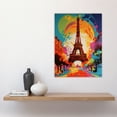 thumbnail image 2 of Abstract Paris Eiffel Tower Sunrise Colour Explosion France Monument Vibrant Bold Bright Colourful Painting Large Wall Art Poster Print Thick Paper 18X24 Inch, 2 of 5
