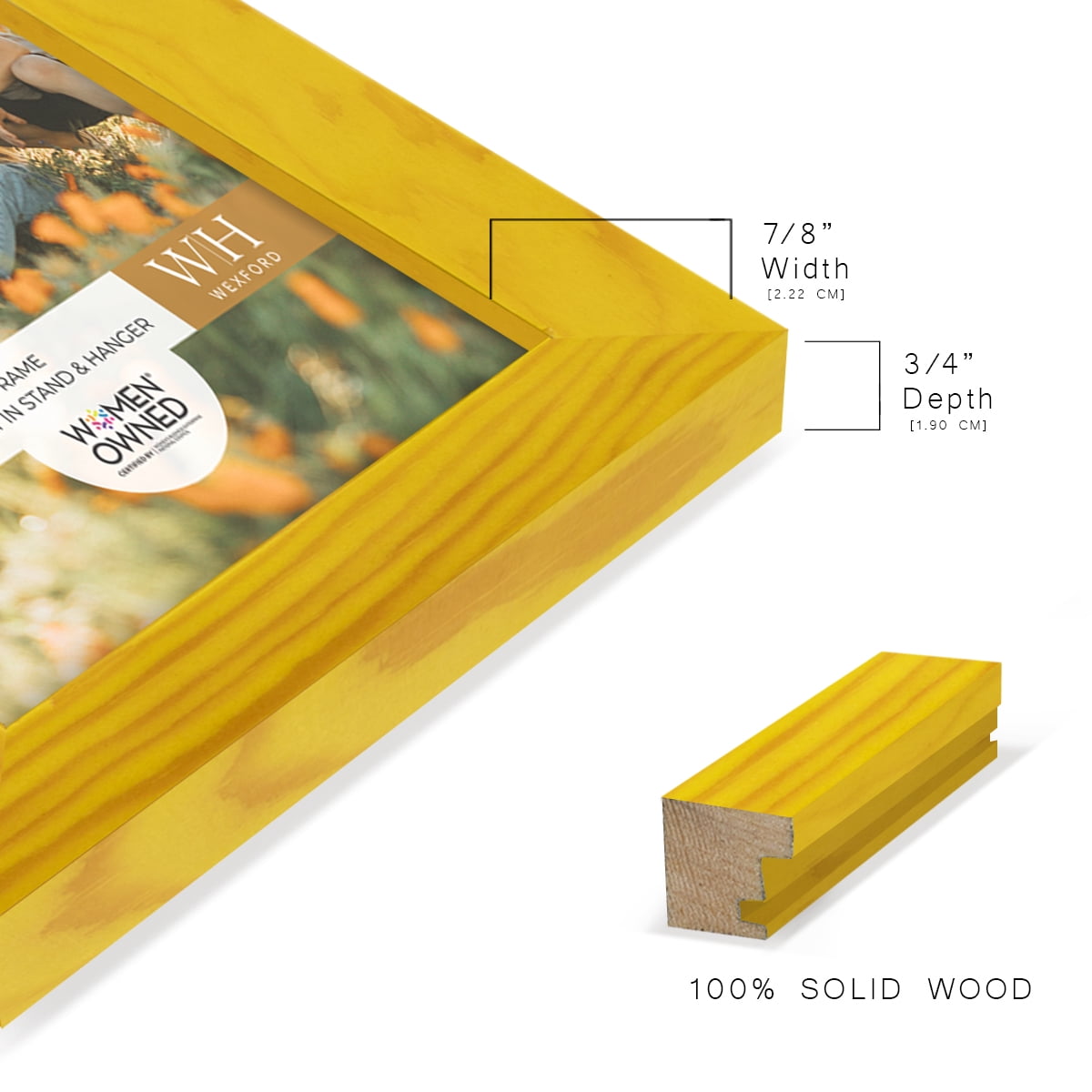 Wexford Home Woodgrain 8" x 10" Sunflower Yellow Picture Frame (Set of 6)