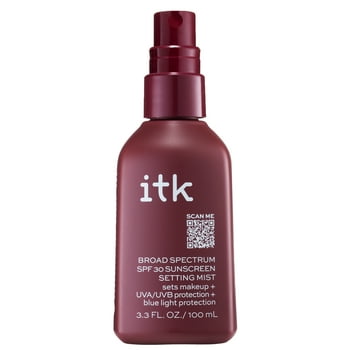 ITK Broad Spectrum SPF 30 Sunscreen Setting Mist with  E | Reef Safe, 3.3 oz