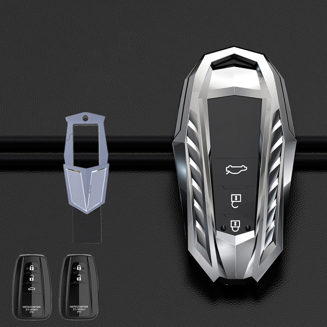 Zinc Alloy Smart Remote Key Fob Cover for Toyota RAV4 Camry Corolla Avalon C-HR Prius GT86 Highlander 2018-2022