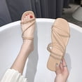 thumbnail image 2 of Fiaer Women's Strappy Gladiator Sandals Criss Cross Strap Flat Sandals Open Toe Casual Fashion Slippers Khaki 8, 2 of 4