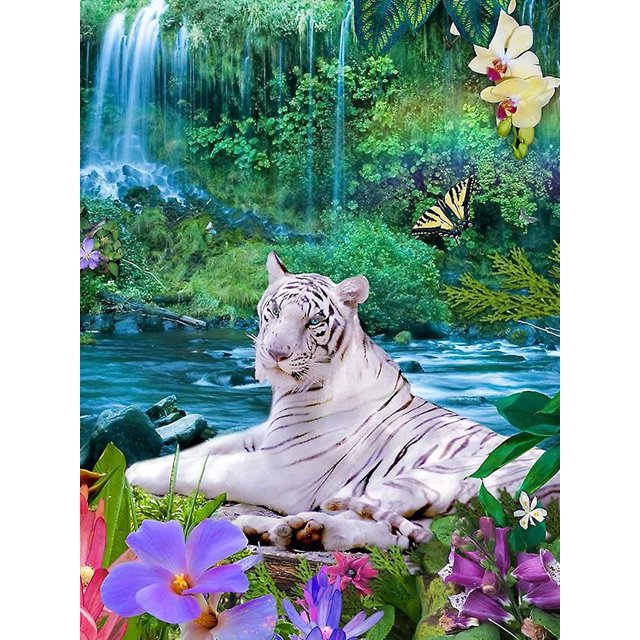 30 x 40 cm, El Tigre Diamante Pintura Diamante Bordado Pintura Lienzo 5d Pintura Niño Adulto Rhinestone Lote Rompecabezas Dibujo Decoración De La Pared Dormitorio Otoño