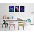 thumbnail image 5 of Canvas Wall Art Outer Space Pictures Fantastic Starry Painting Artwork Galaxy Nebula Canvas Prints for Bedroom Bathroom Living Room Kicthen Office Home Wall Decor 12" x 16" x 3 Panels, 5 of 6