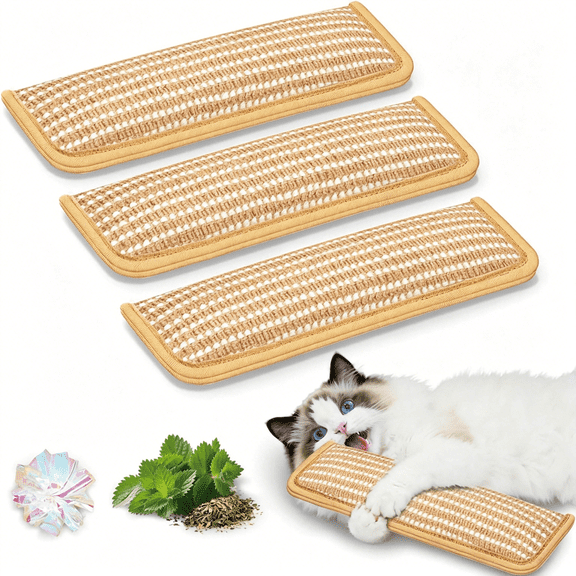 CYFW 3 Pack Cat Toys,Organic Catnip Toys with Crinkle Sound,Interactive Sisal Cat Kicker Toy,Cat Chew Toy Pillow for Indoor Scratching&Chewing Fun
