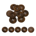 thumbnail image 1 of Uxcell 100Pcs Wooden Buttons 1.38" 4 Hole Round Wood Sewing Button Craft Coffee, 1 of 7