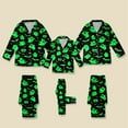 thumbnail image 6 of UJNDER Matching Family Halloween Print Pajama Long Sleeve Silk Like Sleepwear for Kids Comfortable Loungewear Party Outfit Kids Green_002 11-12 Years, 6 of 7