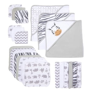 Spasilk Baby Hooded Towels and Washcloths Set, 23-Piece