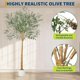 thumbnail image 4 of 9ft artificial olive tree con blanca planter - de altura fake indoor olive plant con realistic leaves & fruit para home y oficina floor decor, 4 of 7