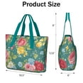 thumbnail image 3 of Tote Bag for Women - Pioneer Flower Shoulder Bag - Large Utility Work Duffle Bag with Zipper Handbag for Travel, Work, Sprots, 3 of 5