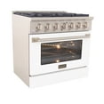 thumbnail image 4 of 36 in. 5.2 cu. ft Dual Fuel Range for Natural Gas Sealed Burners in White., 4 of 14