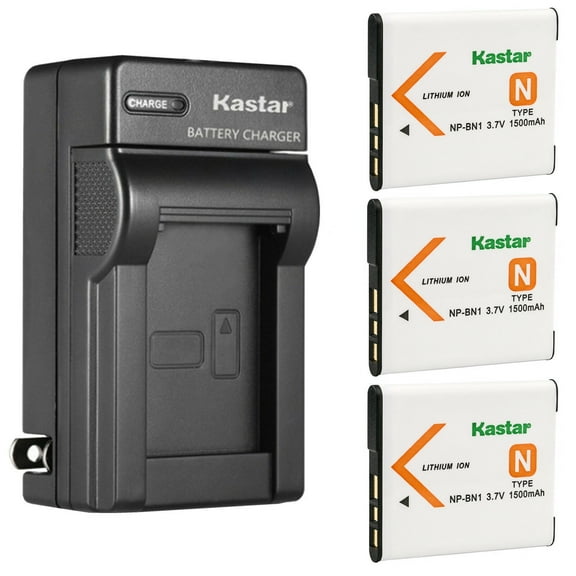 Kastar 3-Pack Battery and AC Wall Charger Replacement for Sony Cyber-shot DSC-W730, Cyber-shot DSC-W800, Cyber-shot DSC-W810, Cyber-shot DSC-W830, Cyber-shot DSC-WX5, Cyber-shot DSC-WX7 Cameras
